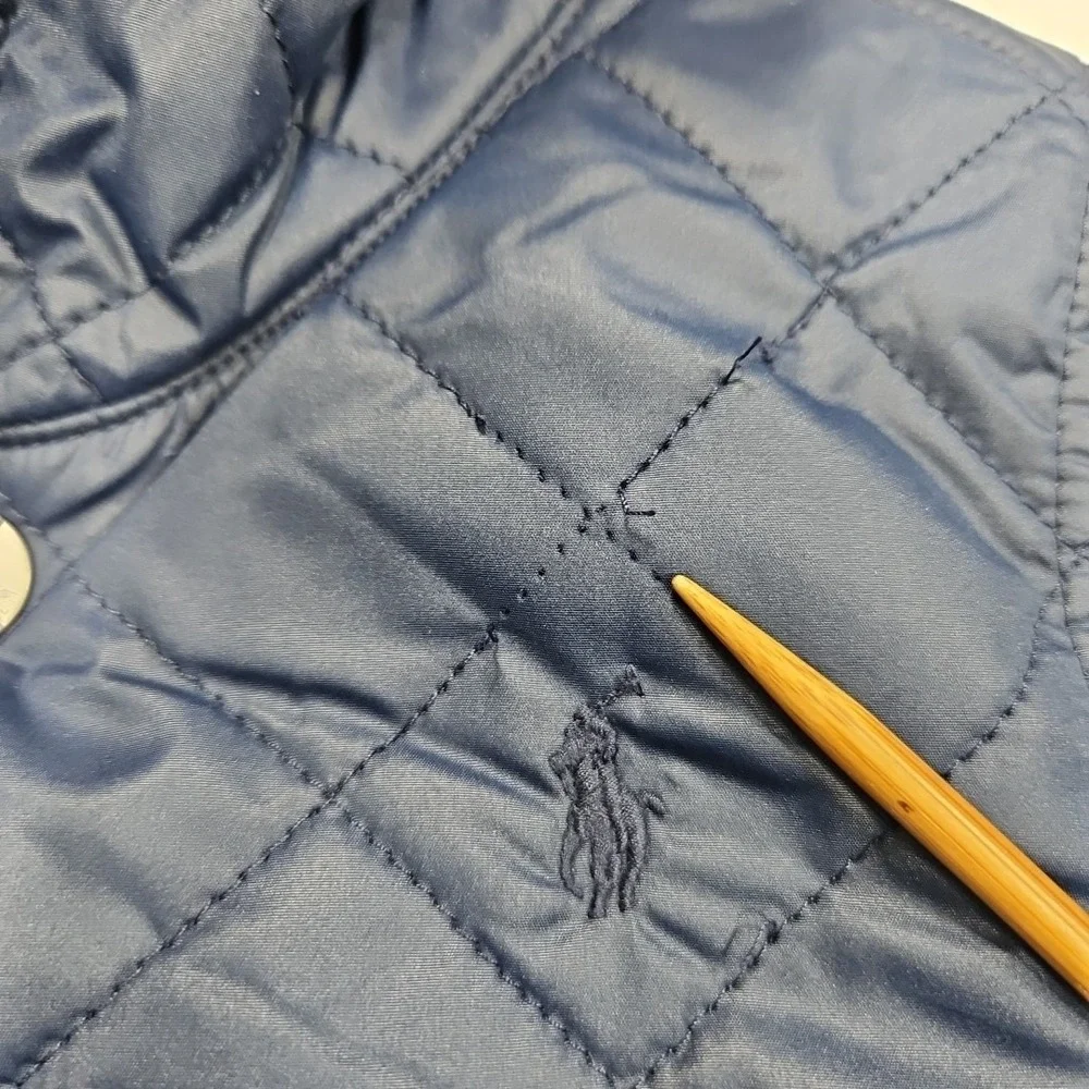 Polo Ralph Lauren‎ 6 Months Navy Blue Quilted Fleece Lined Hooded Barn Bunting